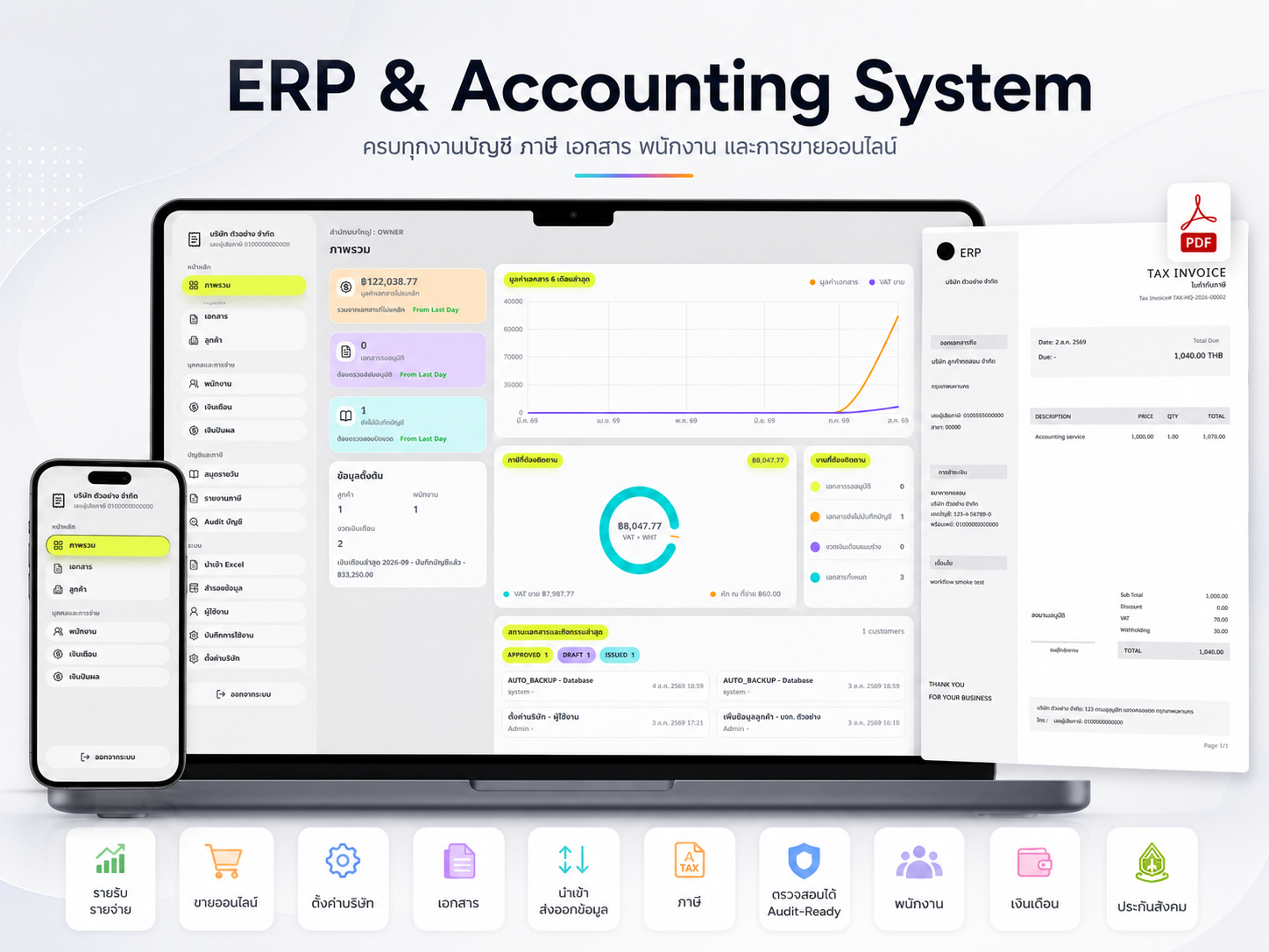 ระบบ ERP และบัญชีครบวงจรสำหรับองค์กร