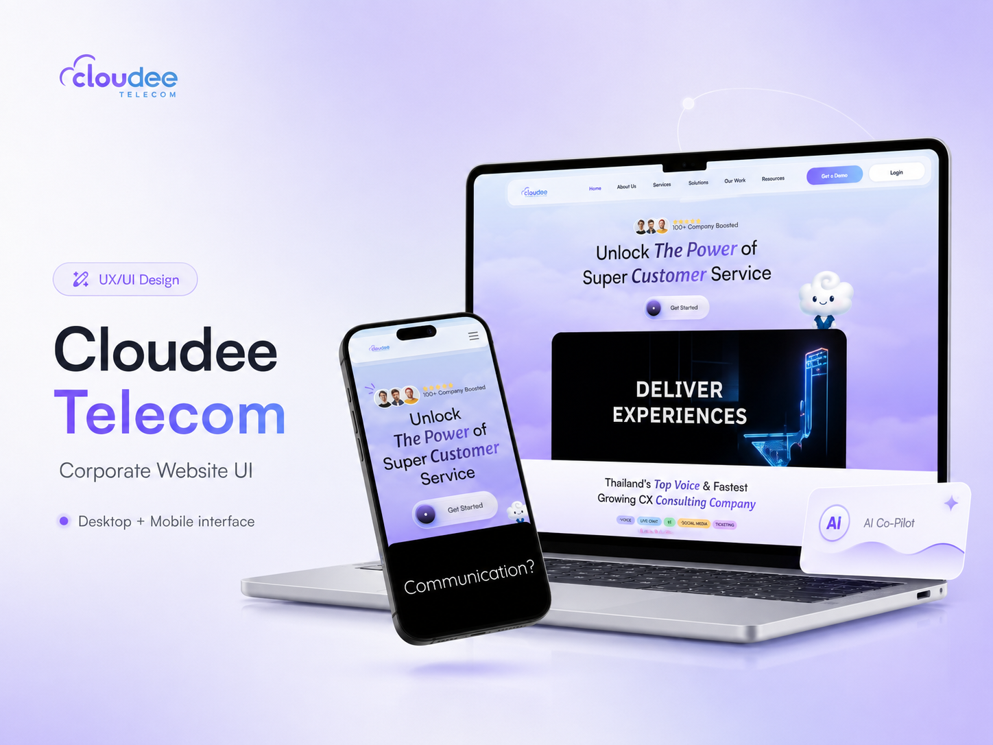 Cloudee Telecom – Corporate Website UX/UI Design